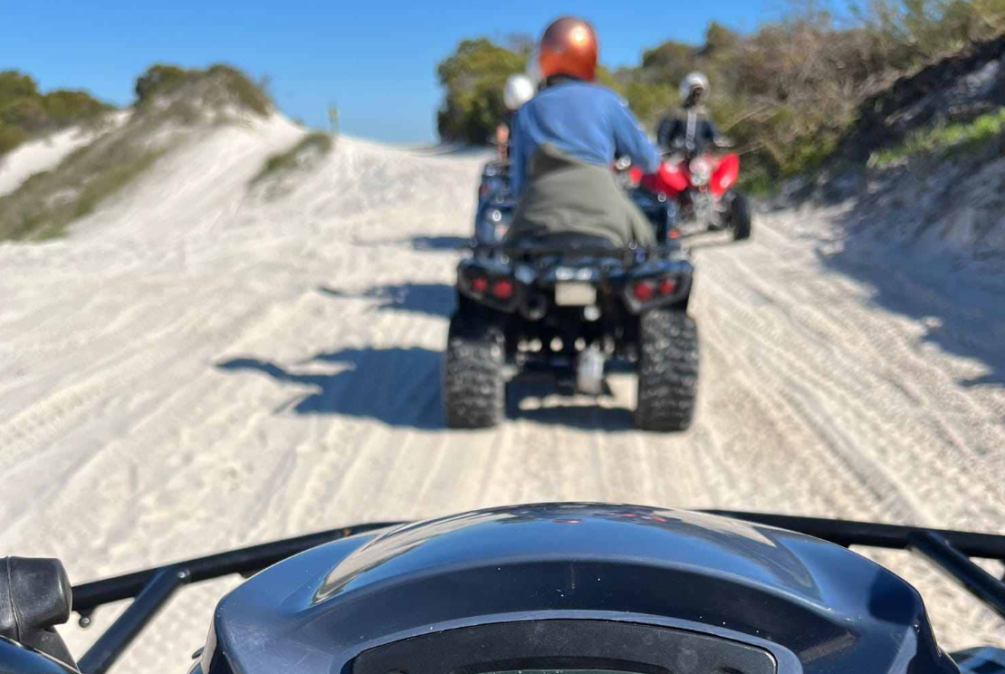 Aerial view of the Atlantis Dunes quad biking terrain