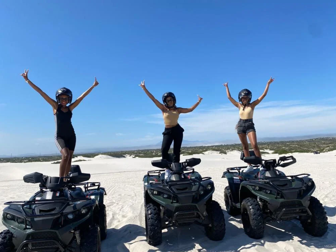 Guided quad biking tour crossing the Atlantis Dunes in Cape Town